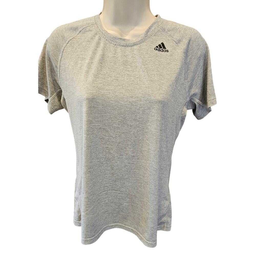 Adidas Prime 2.0 SS Tee T-Shirt Climalite Training Solid Gray M vented back EUC